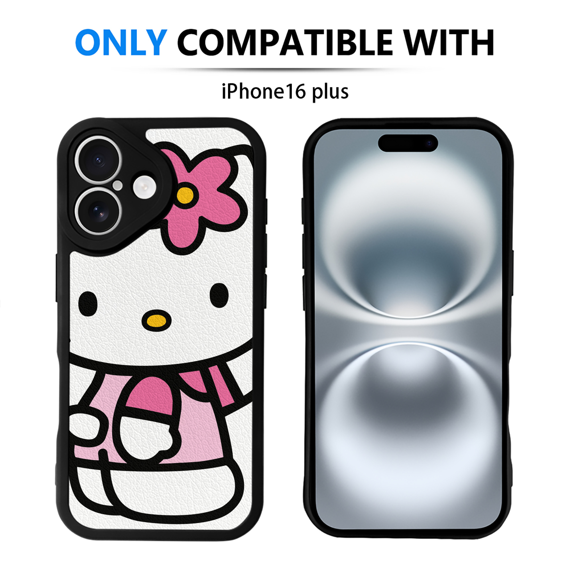 （画像用） Hello Kitty ハローキティ 【iPhone 16シリーズ対応】シリコンスマホケース（レザー調） 材質：シリコン
